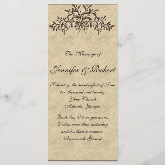 カンタブリアの枝と赤いオリーブがベージュ色プログラム プログラム (正面)