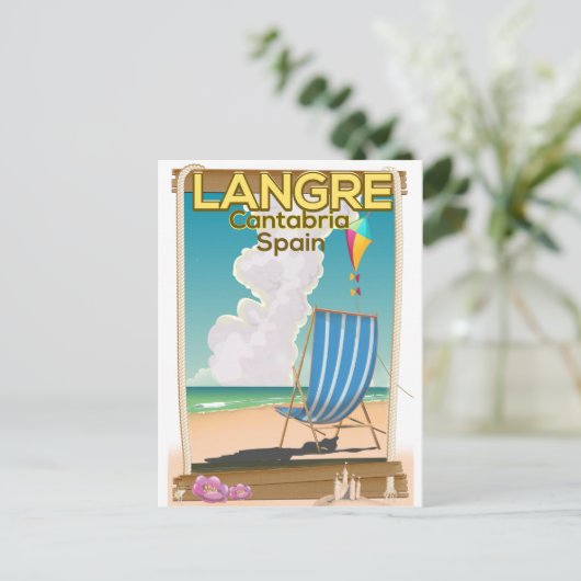 カンタブリア,スペインビーチポスター ポストカード (スタンド正面)