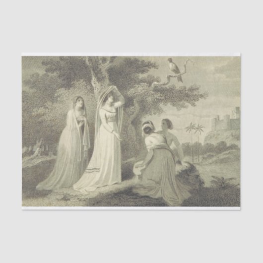 カンタベリーの物語のベールで覆われた女性 薄葉紙 (正面)