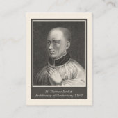 カンタベリーの祈りの言葉の神聖なカードのセントトーマスのベケット 名刺 (正面)