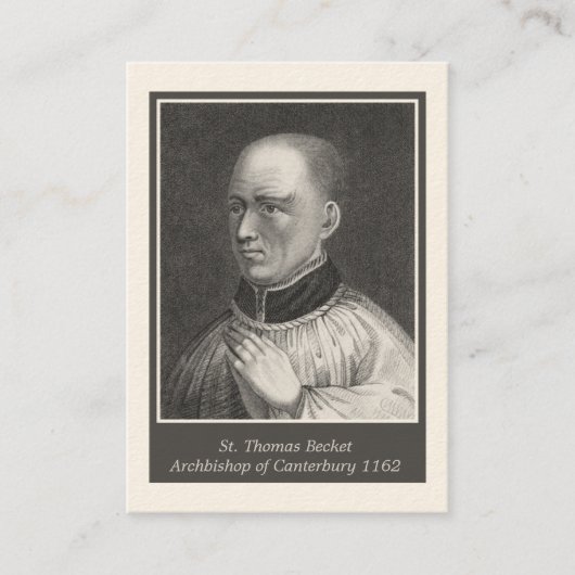 カンタベリーの祈りの言葉の神聖なカードのセントトーマスのベケット 名刺 (正面)