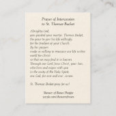 カンタベリーの祈りの言葉の神聖なカードのセントトーマスのベケット 名刺 (裏面)