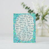 カンタベリーテイルズスプリングタイムミドルイングリッシュ引用文 ポストカード (スタンド正面)