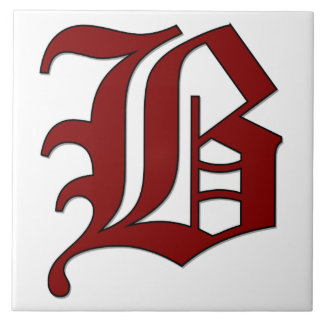 カンタベリーレターBインレッドモノグラムタイル タイル