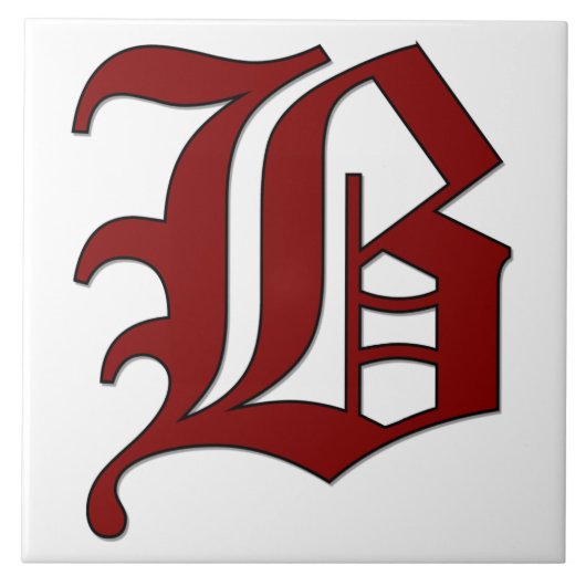 カンタベリーレターBインレッドモノグラムタイル タイル (正面)