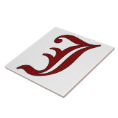 カンタベリーレターJインレッドモノグラムタイル タイル (側面)