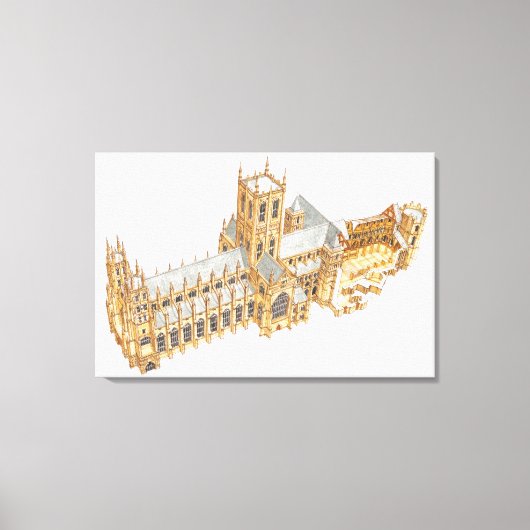 カンタベリー大聖堂。素晴らしイギリス キャンバスプリント (正面)