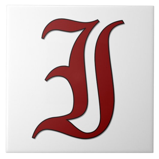 カンタベリー文字Iの赤いモノグラムタイル タイル (正面)