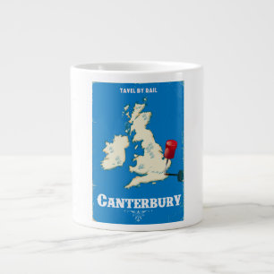 カンタベリー イギリス ヴィンテージ レール ポスター ジャンボコーヒーマグカップ