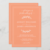 カンタルーペエレガントオレンジ結婚式招待状 招待状 (正面/裏面)