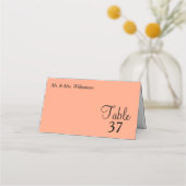 カンタルーペ結婚ブルーのテーブル番号 プレイスカード (正面)