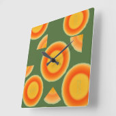 カンタロペカンタループ果物の壁掛け時計 スクエア壁時計 (傾斜)