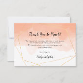 カンタロープオレンジ色の水色金ゴールド幾何写真 サンキューカード (正面)