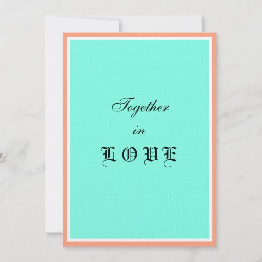 カンタロープフルーツブルー幾何結婚の発明 招待状 (裏面)