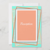 カンタロープブルージオメトリックモノグラム披露宴 招待状 (正面)