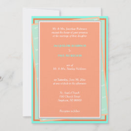 カンタローペターコイズラブジオメトリック 招待状