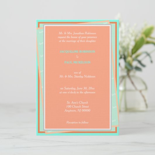 カンタローペターコイズラブジオメトリック 招待状 (スタンド正面)