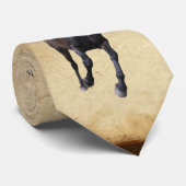 カンターリングブラックパーチョンフェイク馬 ネクタイ (ロール)