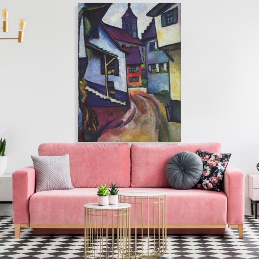 カンダンマッケの教会と通り威厳がある キャンバスプリント (インサイチュ (リビング))