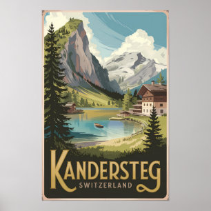 カンダーステッグ スイス イラスト 旅行アート ポスター