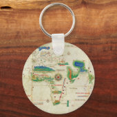 カンティーノ平面圏世界地図(1502) キーホルダー (正面)