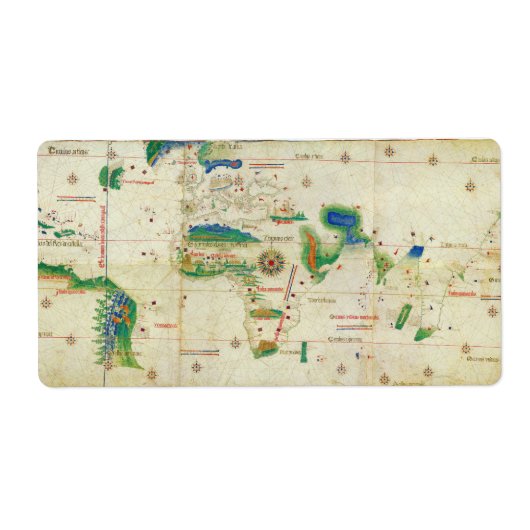 カンティーノ平面圏世界地図(1502) ラベル (正面)