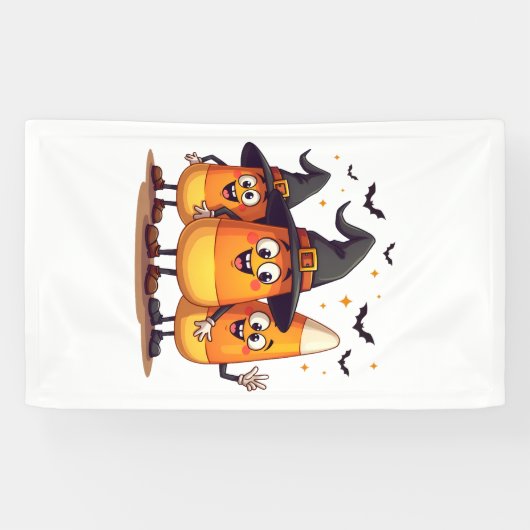 カンディコーンの3人組 � 面白いハロウィンのキャラクター 横断幕 (横)