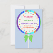 カンディランド棒つきキャンデー誕生日招待状 招待状 (正面)