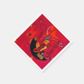 カンディンスカイミットウントゲゲンレッド抽象芸術 スタンダードカクテルナプキン (角)