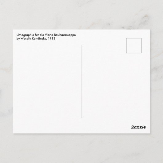 カンディンスキーによるヴィエルテバウハウスマップス用リトグラフ ポストカード (裏面)