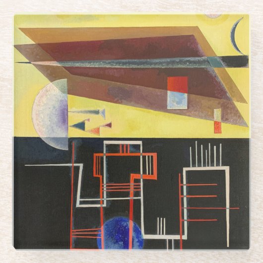 カンディンスキーのインナー・アライアンス・抽象芸術・アートワーク ガラスコースター (正面)