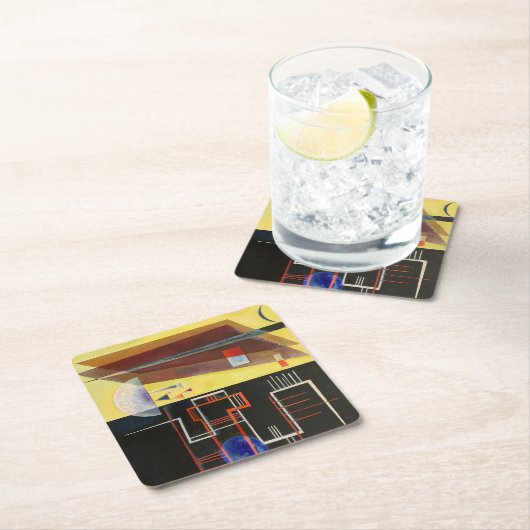 カンディンスキーのインナー・アライアンス・抽象芸術・アートワーク スクエアペーパーコースター (インサイチュ)