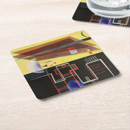 カンディンスキーのインナー・アライアンス・抽象芸術・アートワーク スクエアペーパーコースター (アングル)