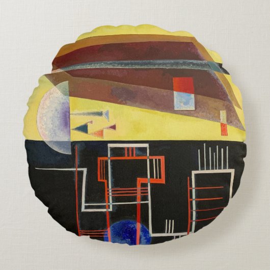 カンディンスキーのインナー・アライアンス・抽象芸術・アートワーク ラウンドクッション (正面)