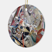 カンディンスキーのグレー抽象芸術作品 セラミックオーナメント (左)