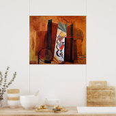 カンディンスキーのブラウン抽象芸術作品の開発 ポスター (キッチン)