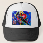 カンディンスキーのブルー抽象芸術絵画ズ キャップ (正面)