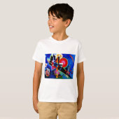 カンディンスキーのブルー抽象芸術絵画ズ Tシャツ (正面フル)