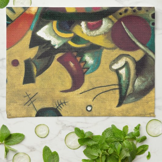 カンディンスキーのポイント抽象芸術絵画キャンバス キッチンタオル (折り畳み)