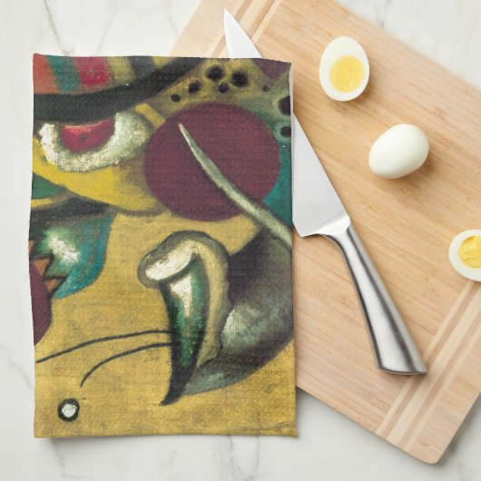 カンディンスキーのポイント抽象芸術絵画キャンバス キッチンタオル (四つ折り)