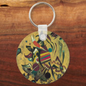 カンディンスキーのポイント抽象芸術絵画キャンバス キーホルダー (正面)