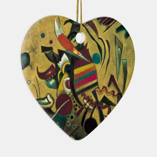 カンディンスキーのポイント抽象芸術絵画キャンバス セラミックオーナメント (右)