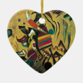 カンディンスキーのポイント抽象芸術絵画キャンバス セラミックオーナメント (正面)