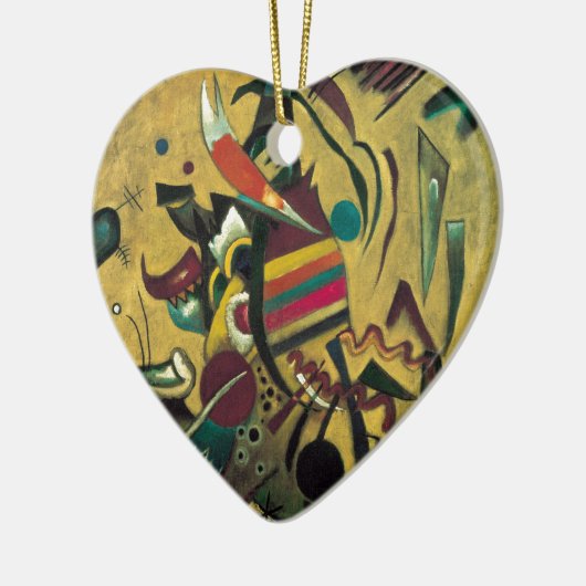 カンディンスキーのポイント抽象芸術絵画キャンバス セラミックオーナメント (左)