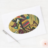 カンディンスキーのポイント抽象芸術絵画キャンバス 楕円形シール (封筒)