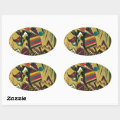 カンディンスキーのポイント抽象芸術絵画キャンバス 楕円形シール (シート)