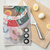 カンディンスキーの抽象芸術作品 キッチンタオル (四つ折り)