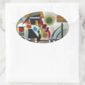 カンディンスキーの抽象芸術絵画の揺れ 楕円形シール (バッグ)