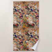 カンディンスキーの抽象芸術絵画作品 ビーチタオル (正面)