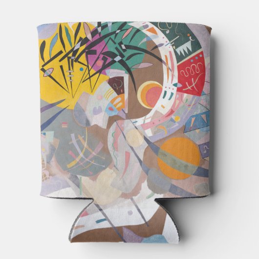 カンディンスキーの支配的な曲線抽象芸術アート絵画ズ 缶クーラー (裏面)